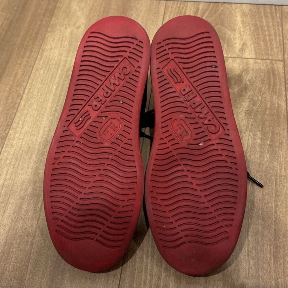 Runner leather Camper Men's Black Sneakers with Red Accents - Picture 4 of 4